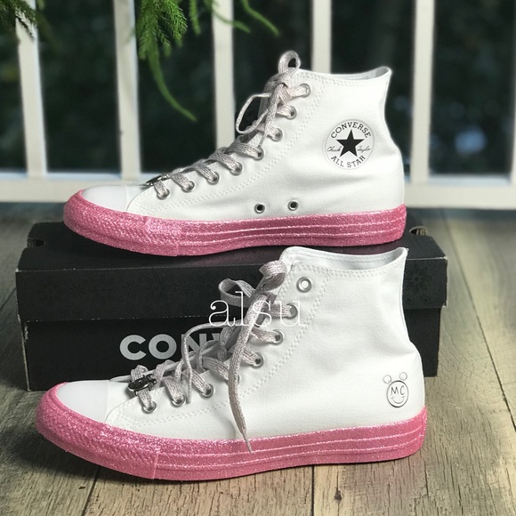 Conv&Miley Cyrus Ctas HI White/Pink Glitter W - Picture 7 of 8